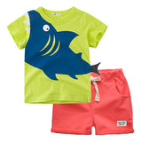 Shark Print Cotton Short Sleeve T-Shirt+Short Set