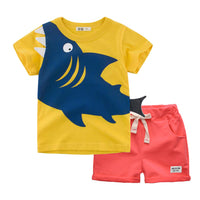 Shark Print Cotton Short Sleeve T-Shirt+Short Set